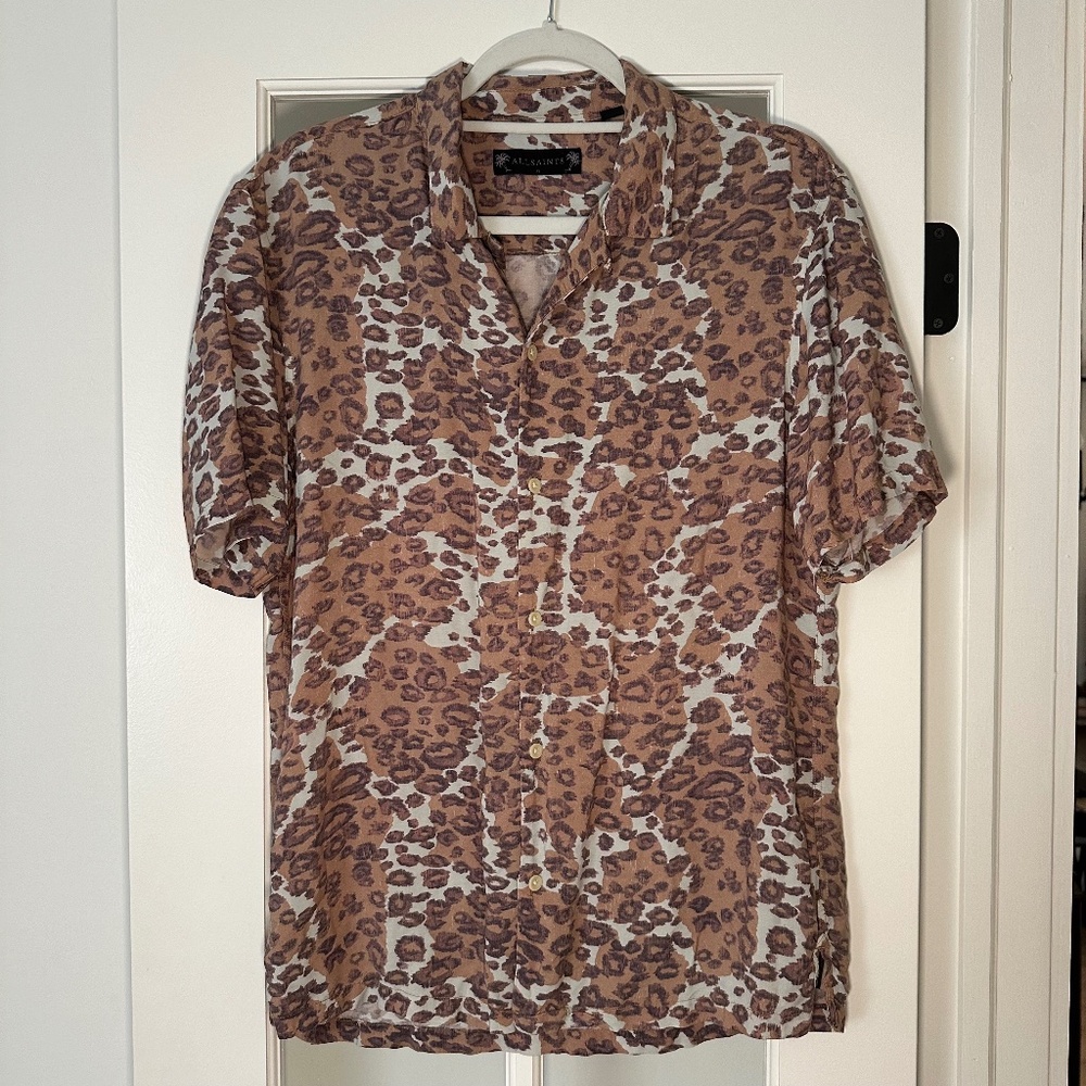 Allsaints Cheetah Leopard Button Down
